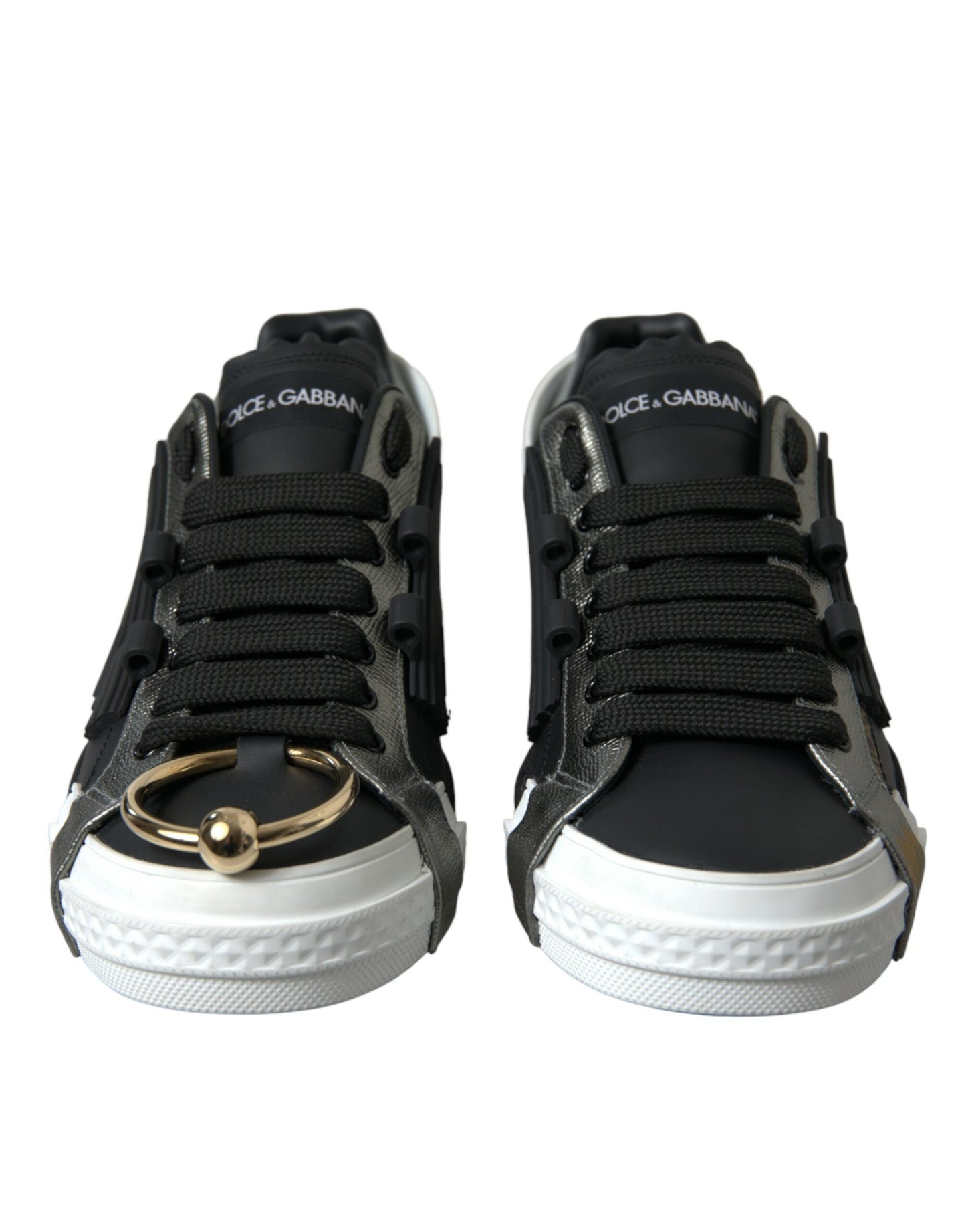 Dolce &amp; Gabbana Elegant Low Top Sneakers i kalvskinn