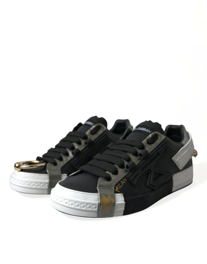 Dolce &amp; Gabbana Elegant Low Top Sneakers i kalvskinn