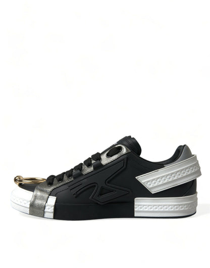 Dolce &amp; Gabbana Elegant Low Top Sneakers i kalvskinn