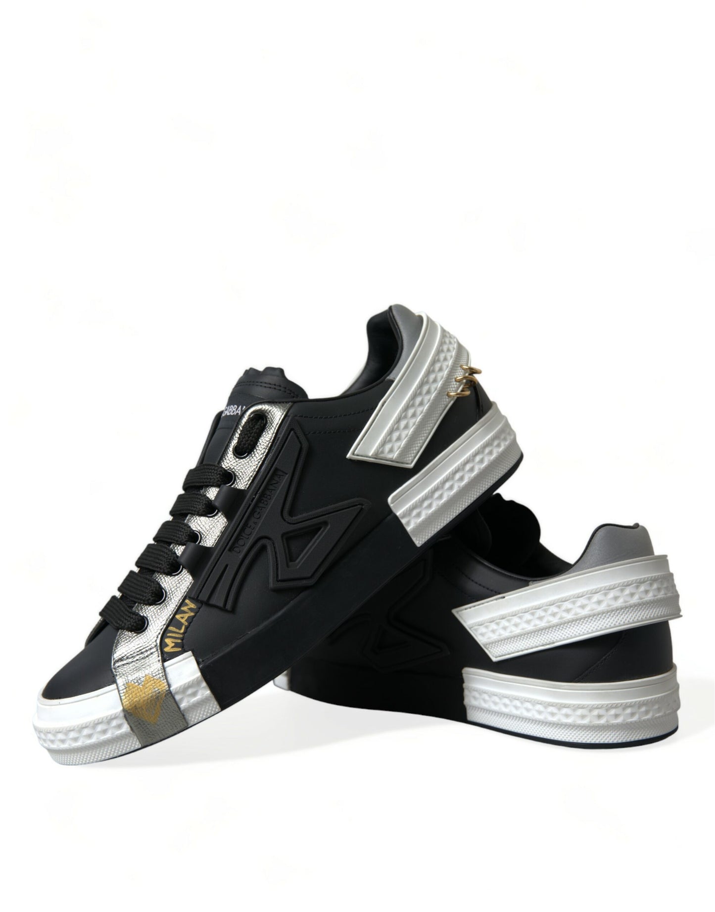 Dolce &amp; Gabbana Elegant Low Top Sneakers i kalvskinn