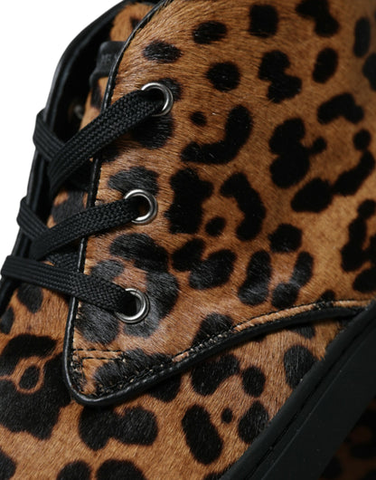 Zapatillas de caña media con estampado de leopardo elegantes de Dolce &amp; Gabbana