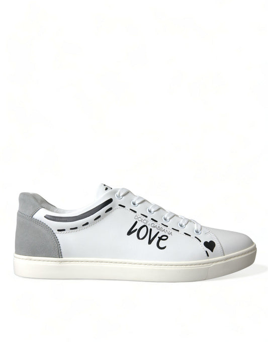 Dolce &amp; Gabbana Elegant Sneakers i vitt kalvskinn