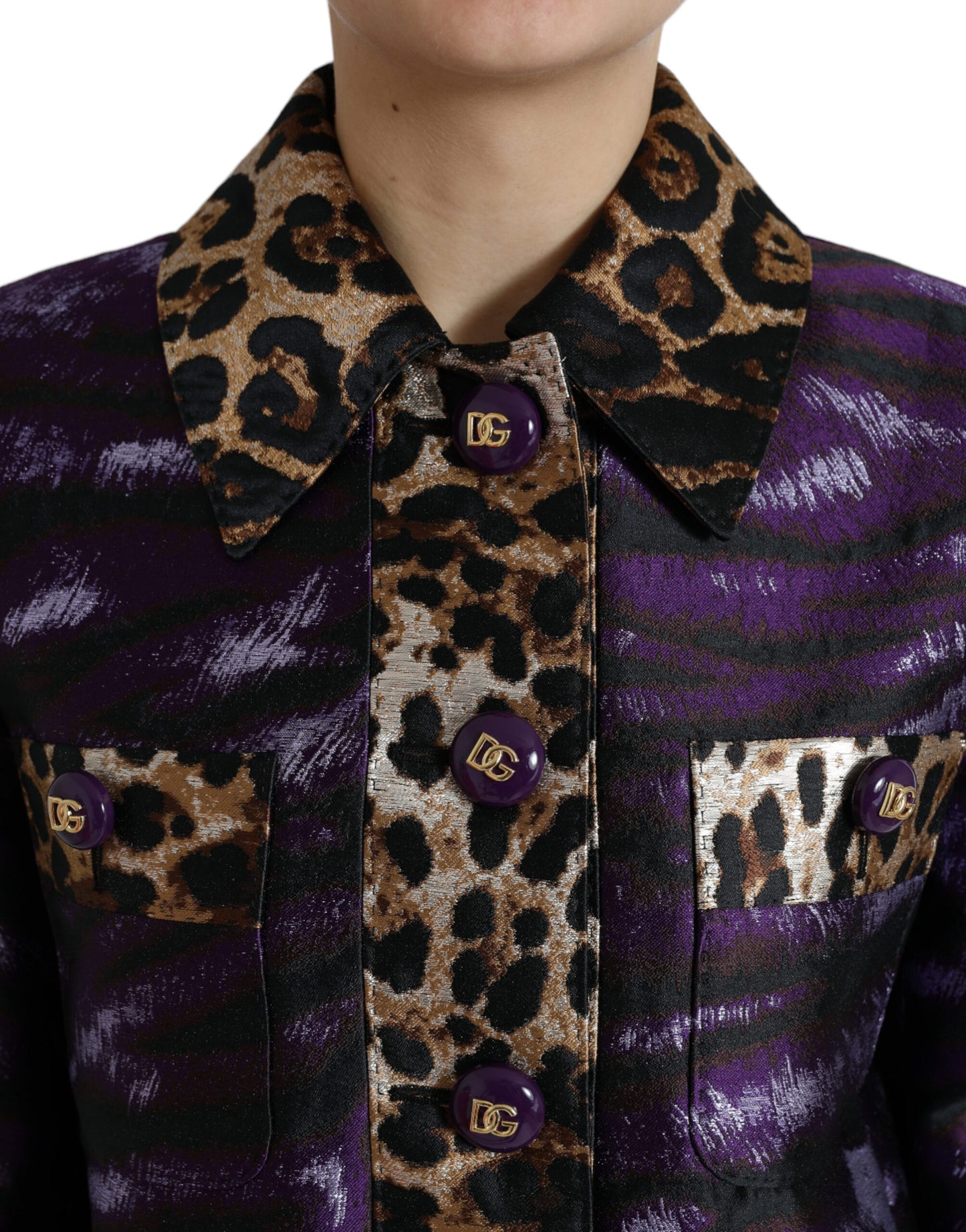 Dolce &amp; Gabbana Utsökt Jacquard Trench Med Tiger Motiv