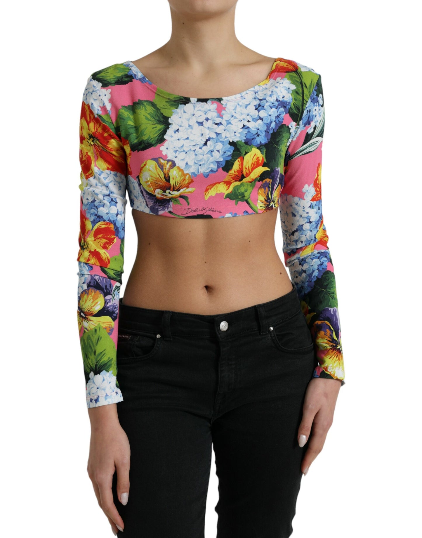 Dolce &amp; Gabbana Floral Elegance Cropped Blus