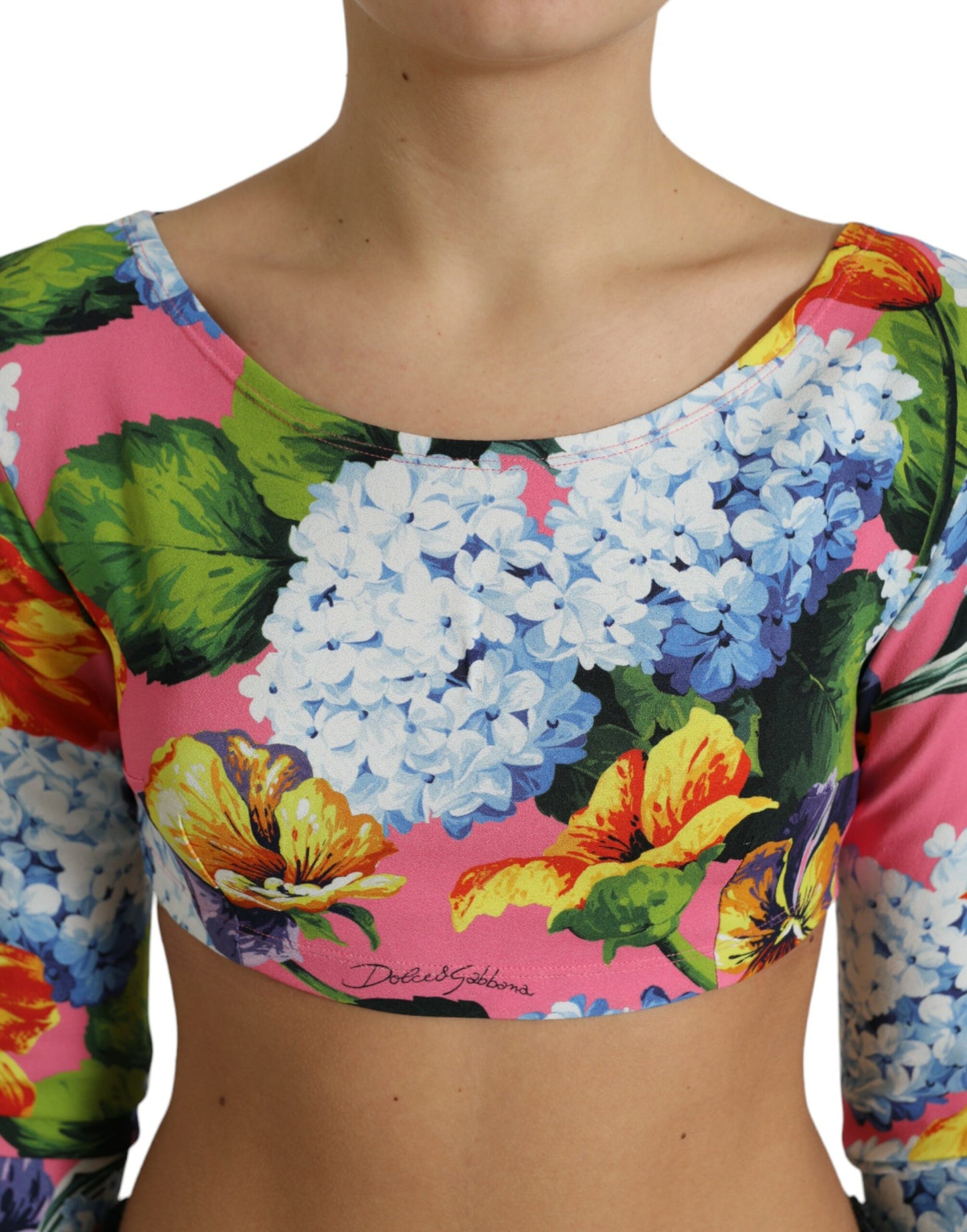 Dolce &amp; Gabbana Floral Elegance Cropped Blus