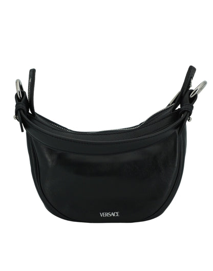 Bolso de hombro mini elegante estilo hobo de color negro de Versace