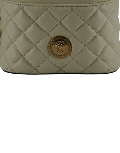 Bolso bandolera elegante de piel blanca de Versace