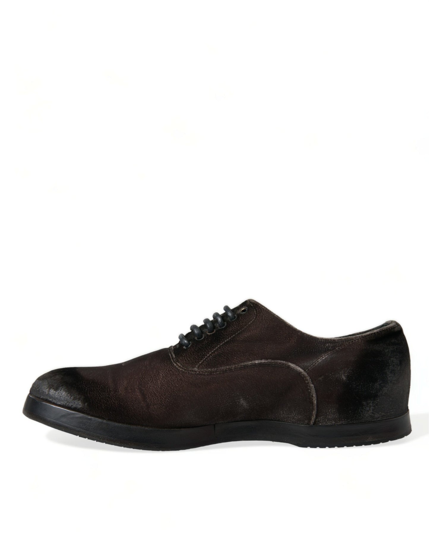 Dolce &amp; Gabbana Elegant brun sammet Oxford snörskor