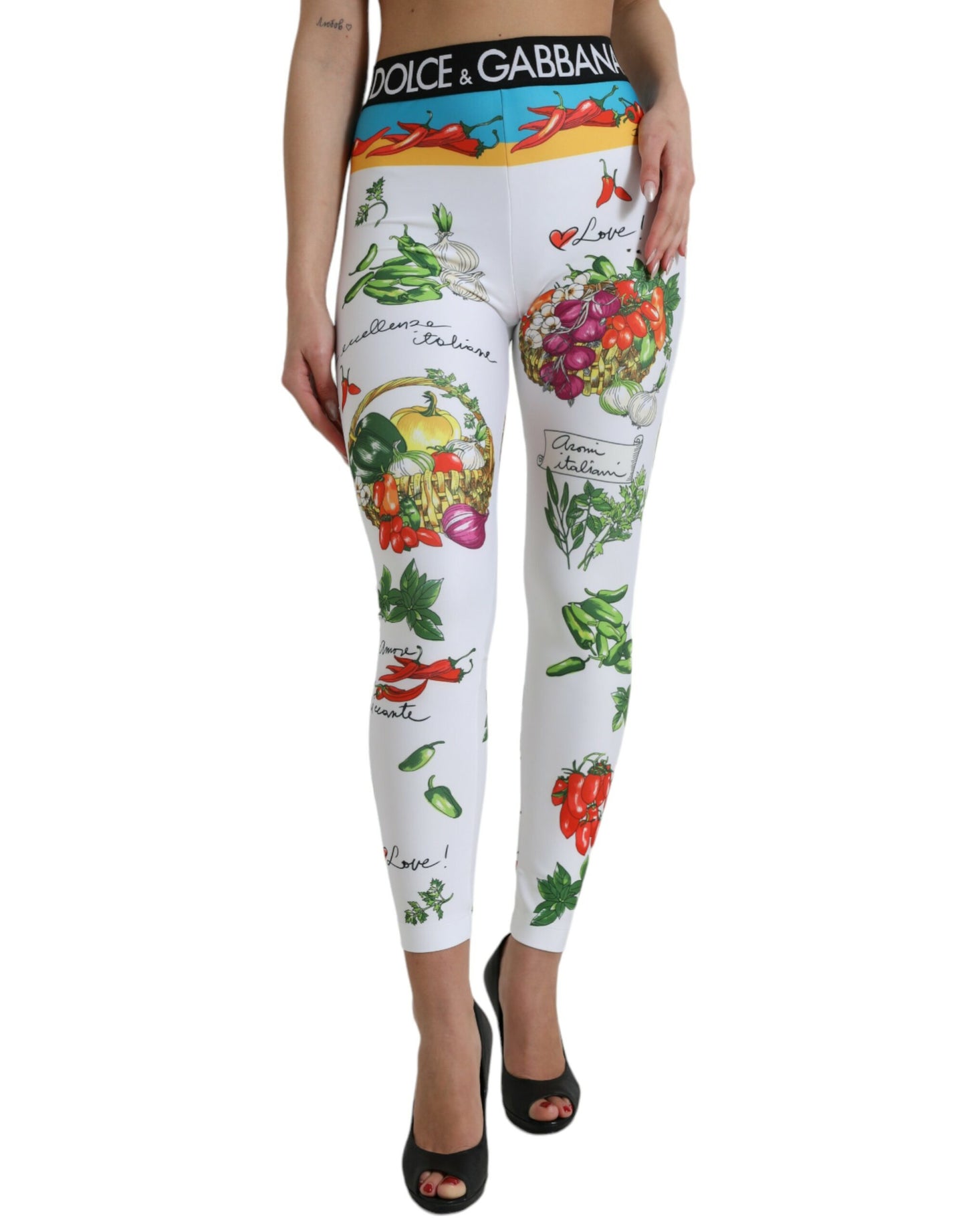 Dolce & Gabbana Elegant High Waist Printed Leggings