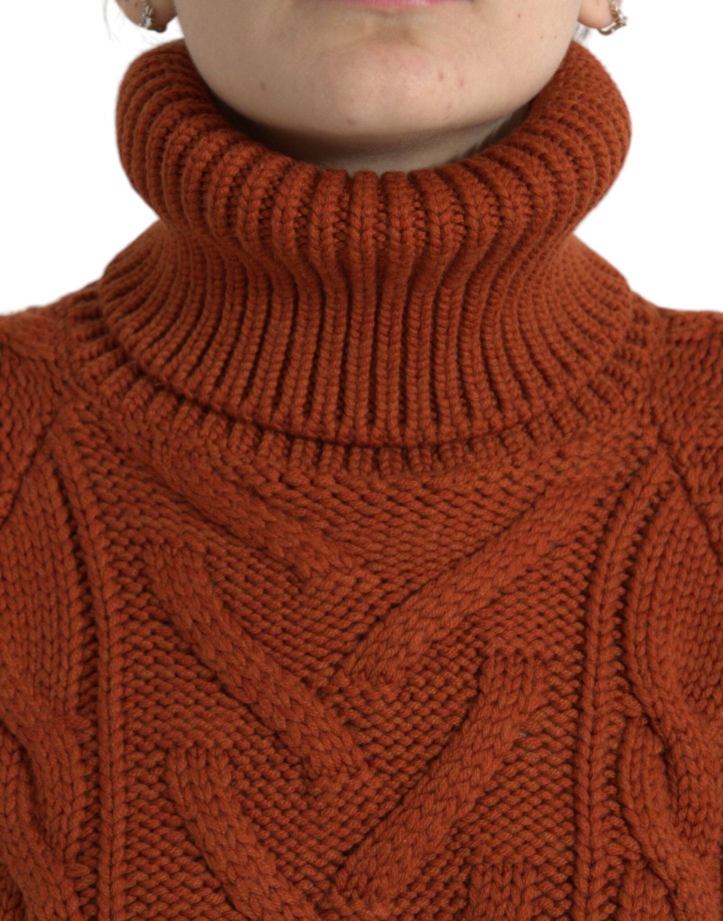 Dolce &amp; Gabbana Elegant brun ulltröja med turtleneck