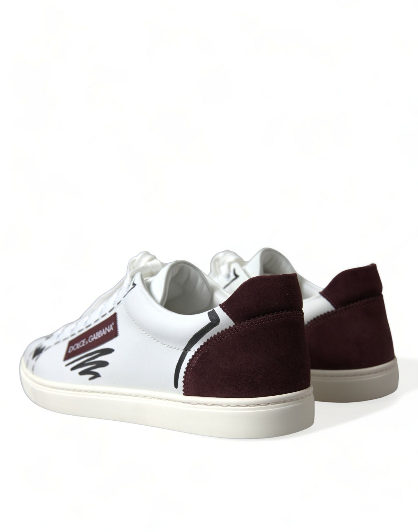 Dolce &amp; Gabbana exklusiva vita Bordeaux Low Top Sneakers