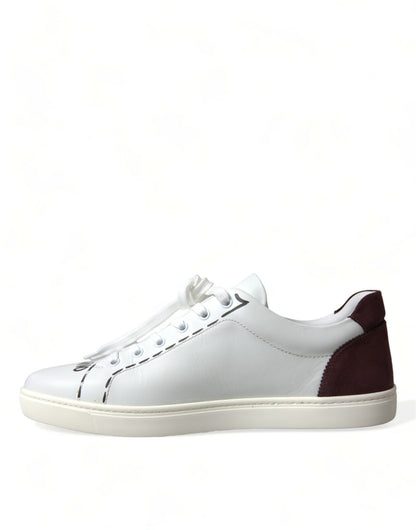 Dolce &amp; Gabbana exklusiva vita Bordeaux Low Top Sneakers