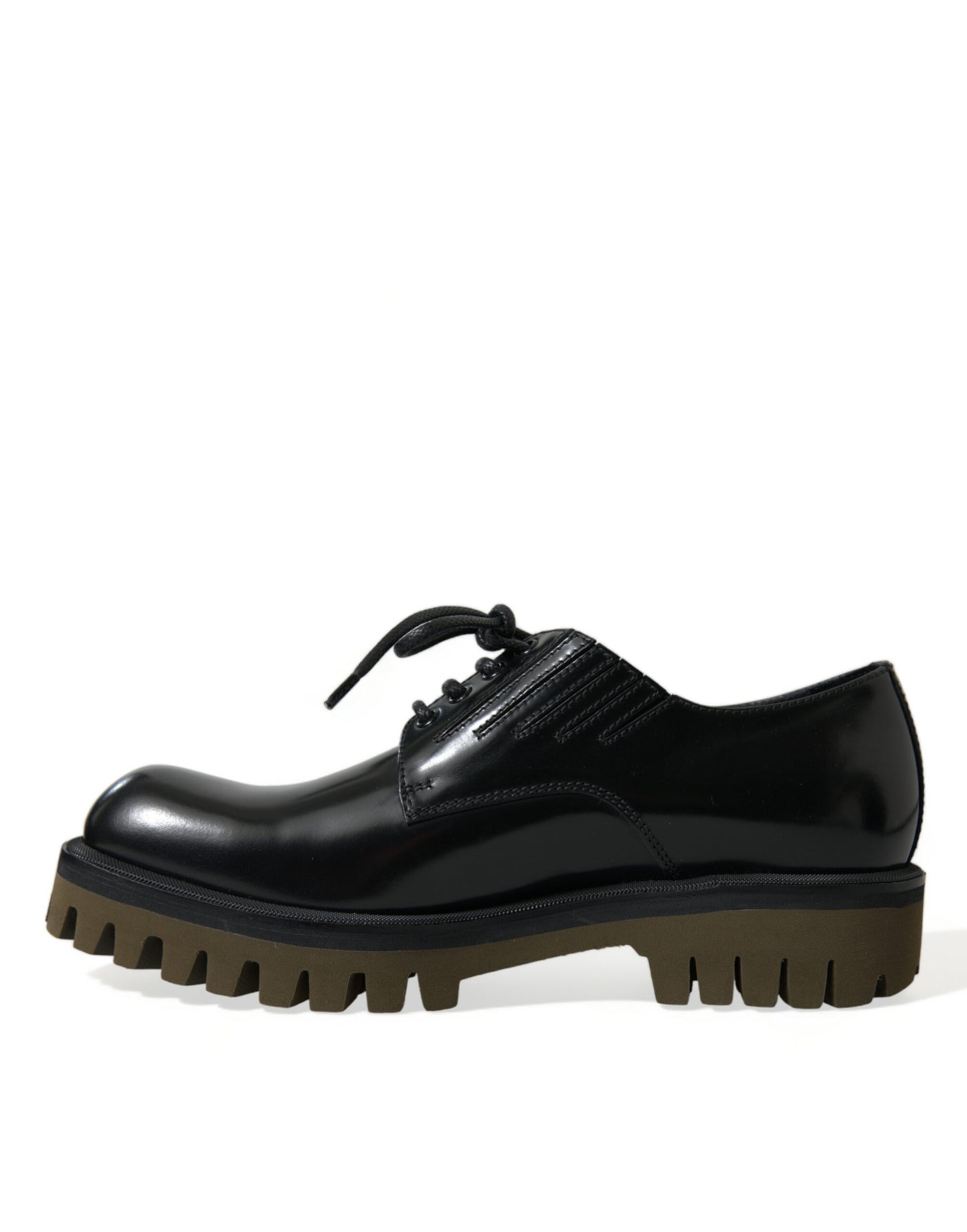 Dolce &amp; Gabbana Elegant Black Leather Derby Dress Shoes