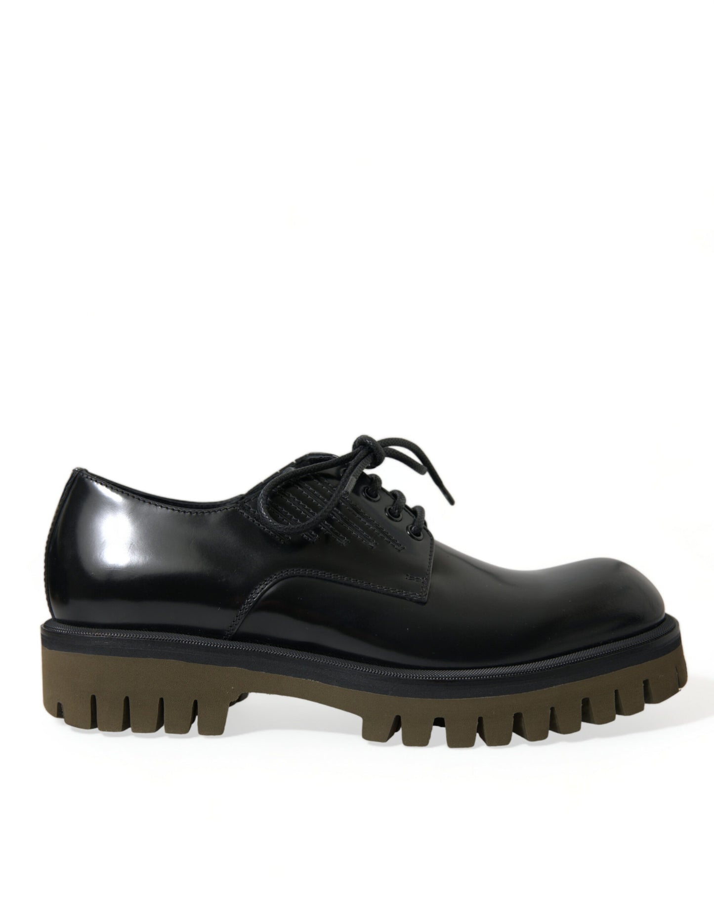 Dolce &amp; Gabbana Elegant Black Leather Derby Dress Shoes