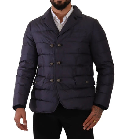 Dolce & Gabbana Elegant Dark Blue Silk Blend Jacket