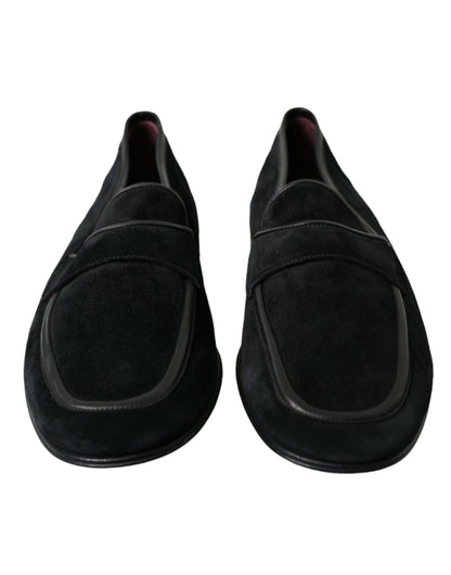 Mocasines elegantes de terciopelo negro de Dolce &amp; Gabbana para hombre