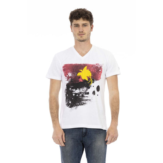 Camiseta de algodón blanca para hombre Trussardi Action