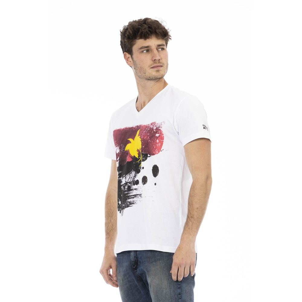 Camiseta de algodón blanca para hombre Trussardi Action