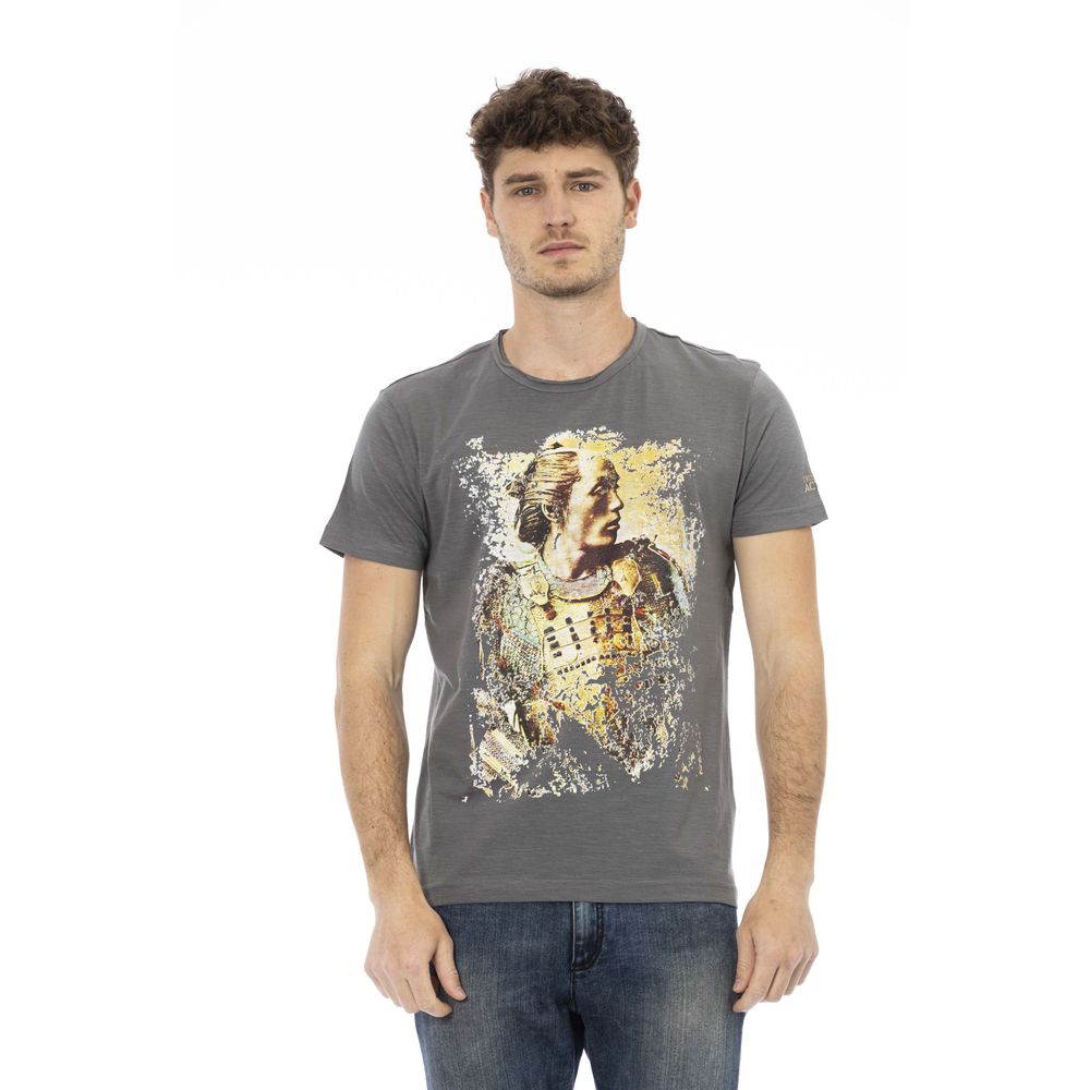 Camiseta de algodón gris Trussardi Action para hombre