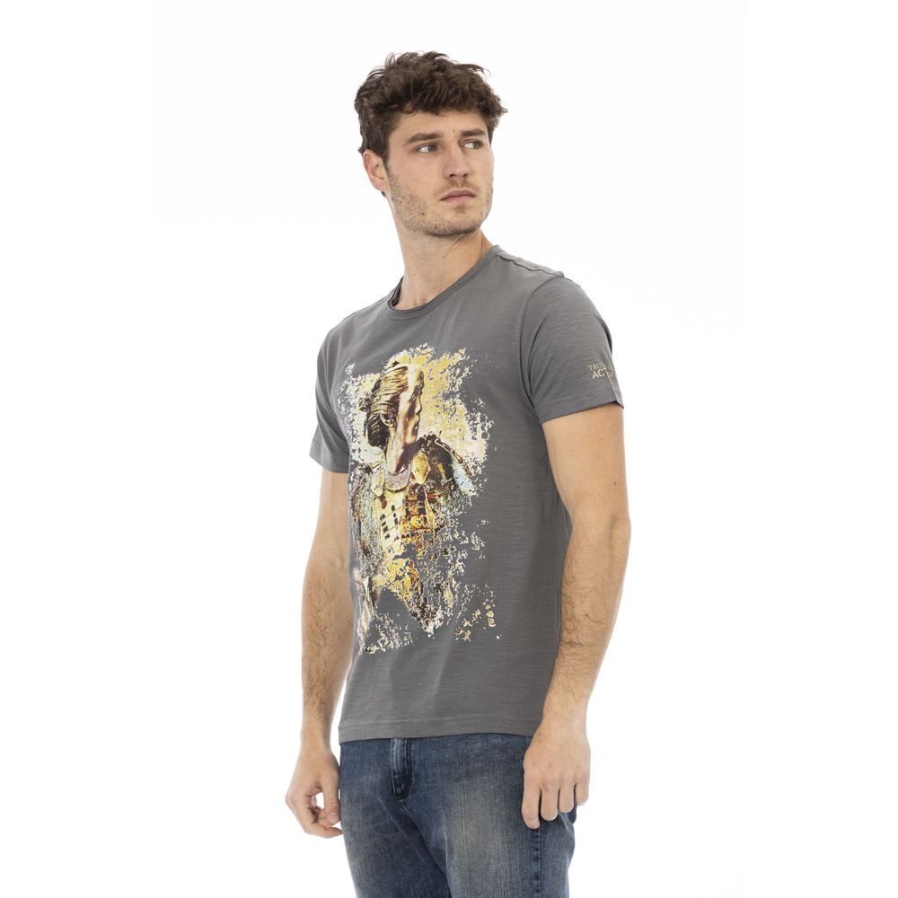 Camiseta de algodón gris Trussardi Action para hombre