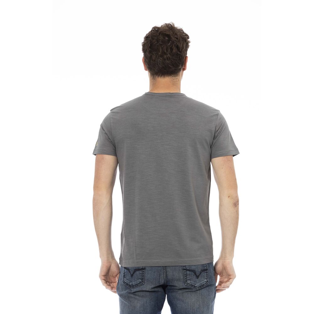 Camiseta de algodón gris Trussardi Action para hombre