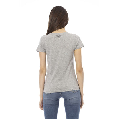 Top de algodón gris para mujer Trussardi Action