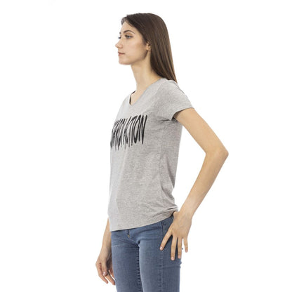 Top de algodón gris para mujer Trussardi Action