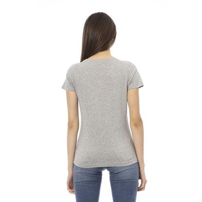 Top de algodón gris para mujer Trussardi Action