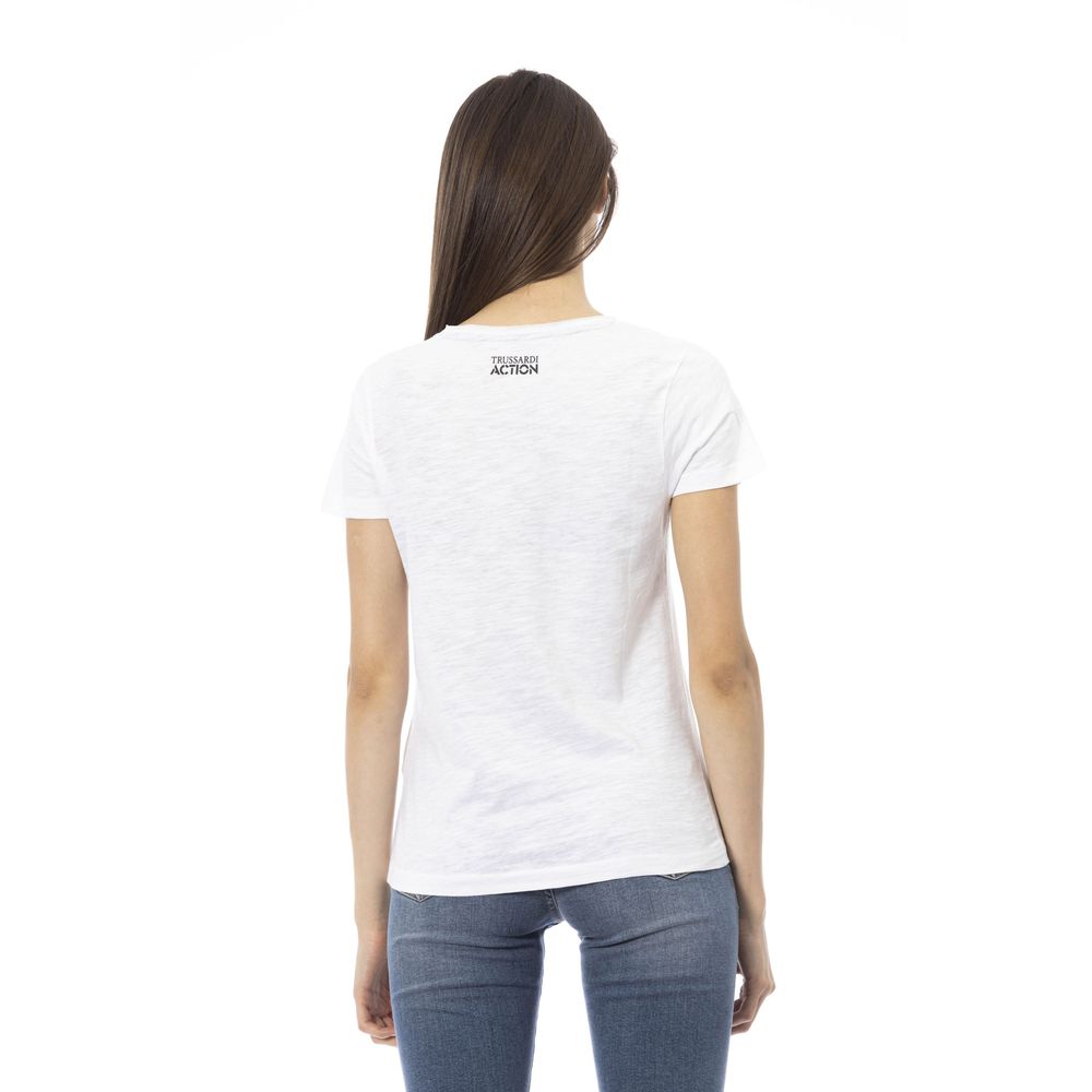 Top de algodón blanco para mujer Trussardi Action