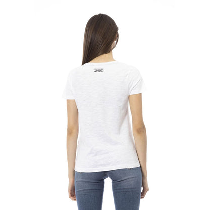 Top de algodón blanco para mujer Trussardi Action