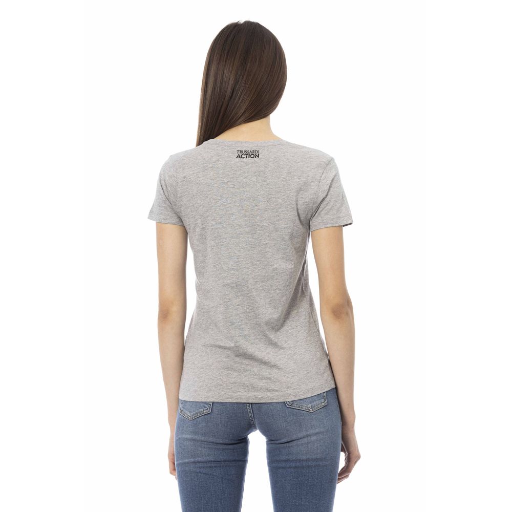 Top de algodón gris para mujer Trussardi Action