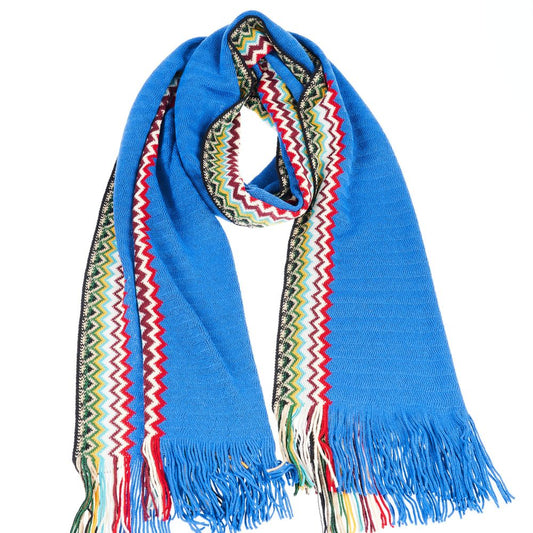 Missoni blå ull herrscarf