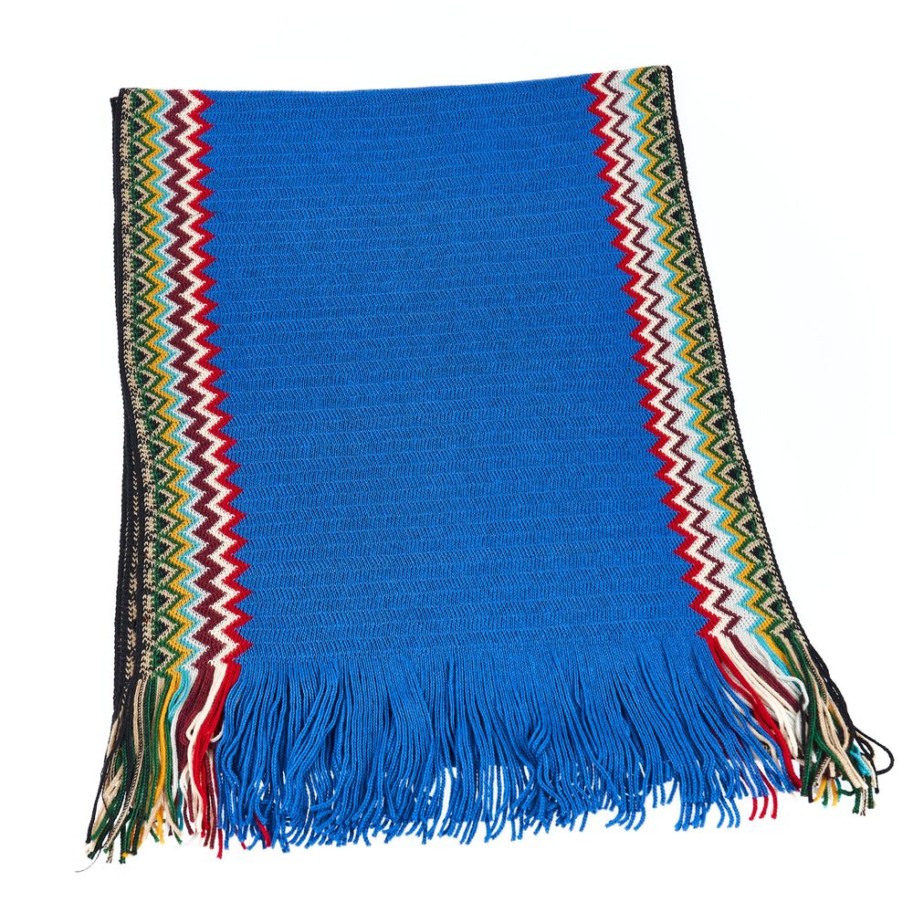 Bufanda de hombre de lana azul Missoni