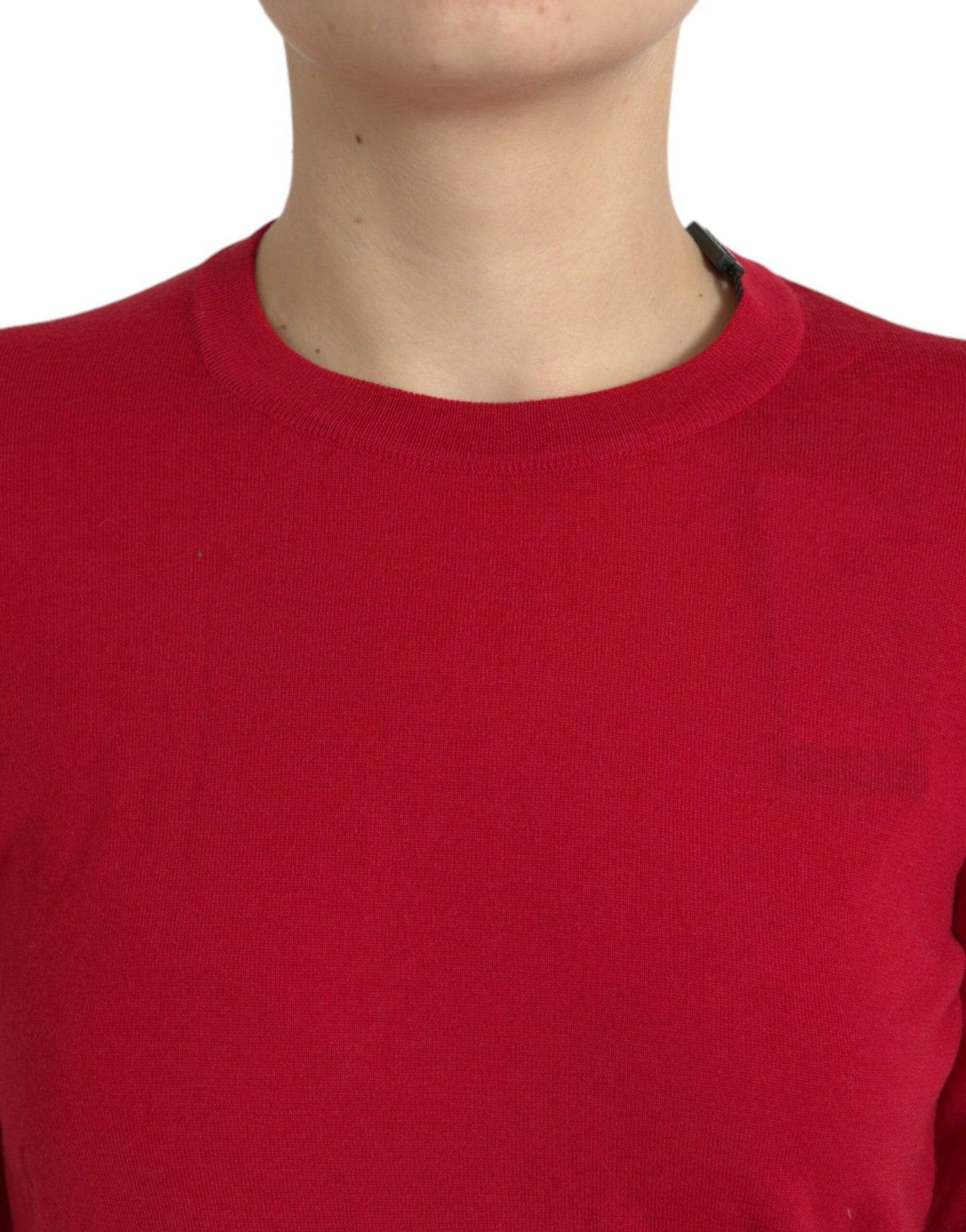 Dolce &amp; Gabbana Radiant Red Wool Pullover Tröja