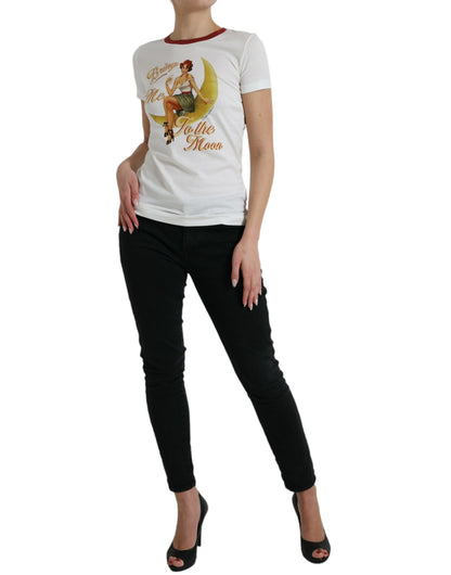 Dolce &amp; Gabbana Elegant vit bomull T-shirt med rund hals