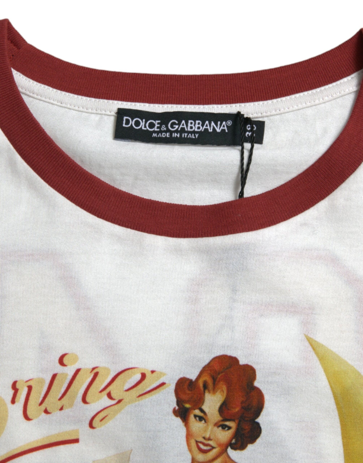 Dolce &amp; Gabbana Elegant vit bomull T-shirt med rund hals