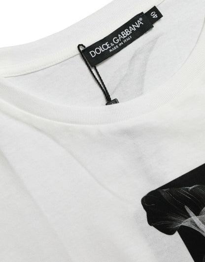 Dolce &amp; Gabbana elegant monokrom T-shirt med rund hals