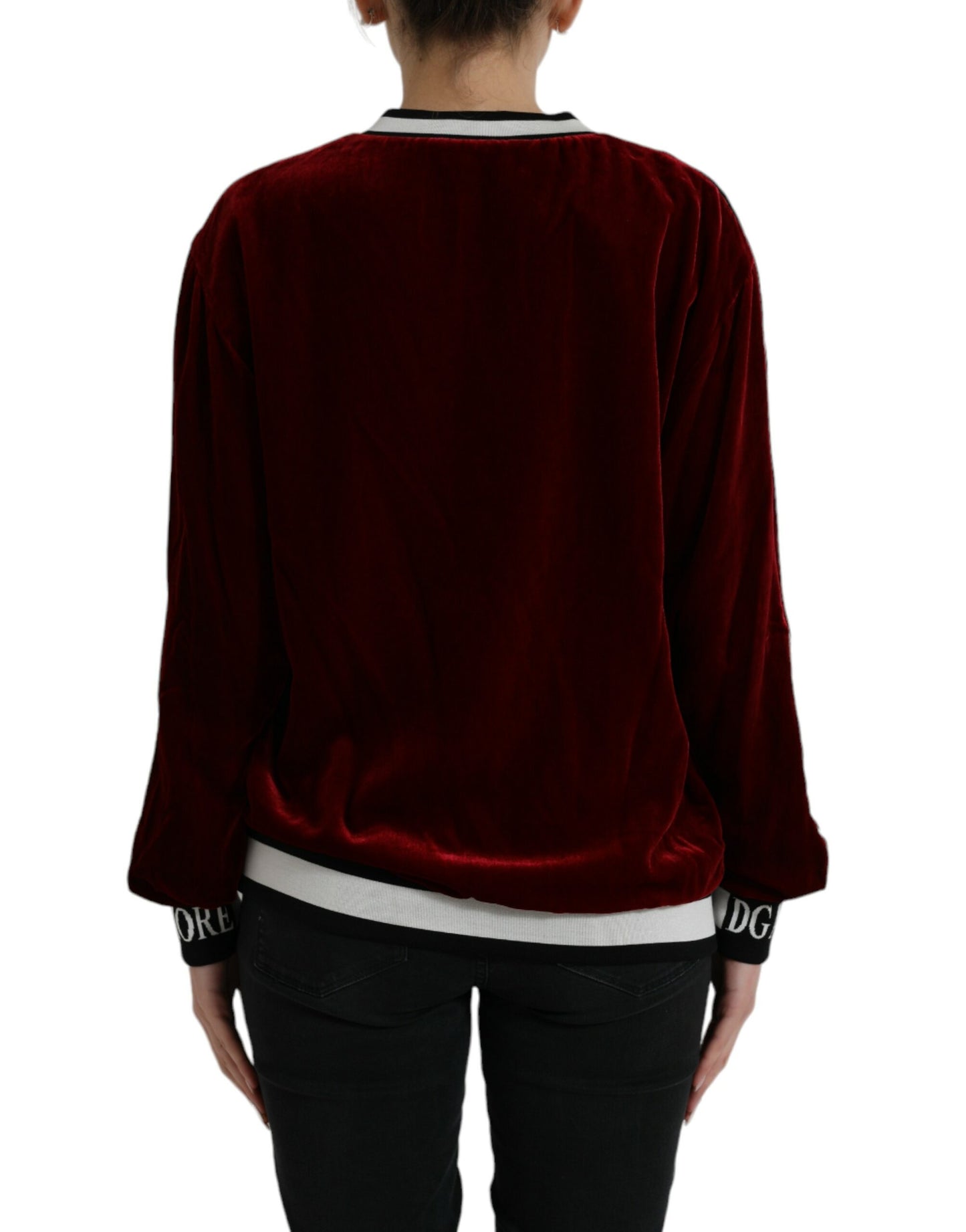 Dolce &amp; Gabbana Elegant Burgundy Silk Blend Sweater