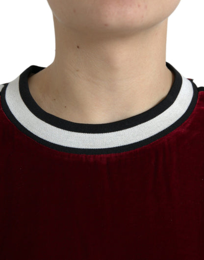 Dolce &amp; Gabbana Elegant Burgundy Silk Blend Sweater