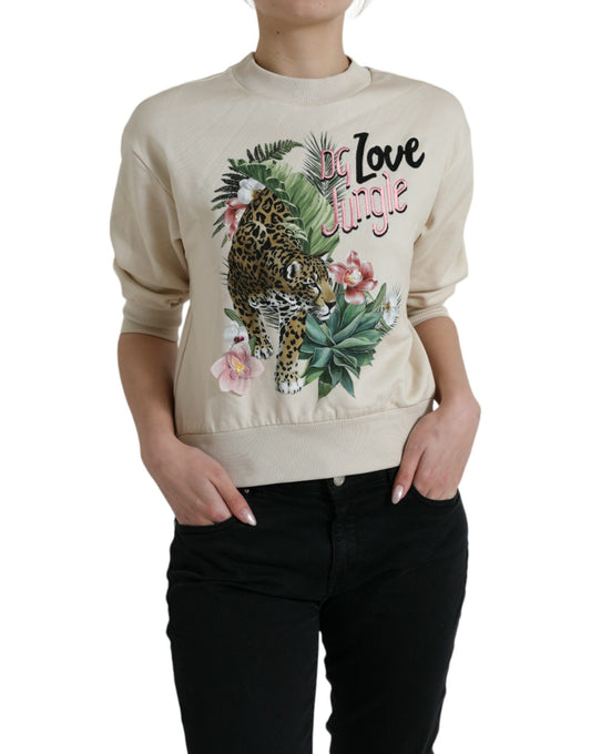 Dolce &amp; Gabbana Elegant Jungle Print Crewneck tröja