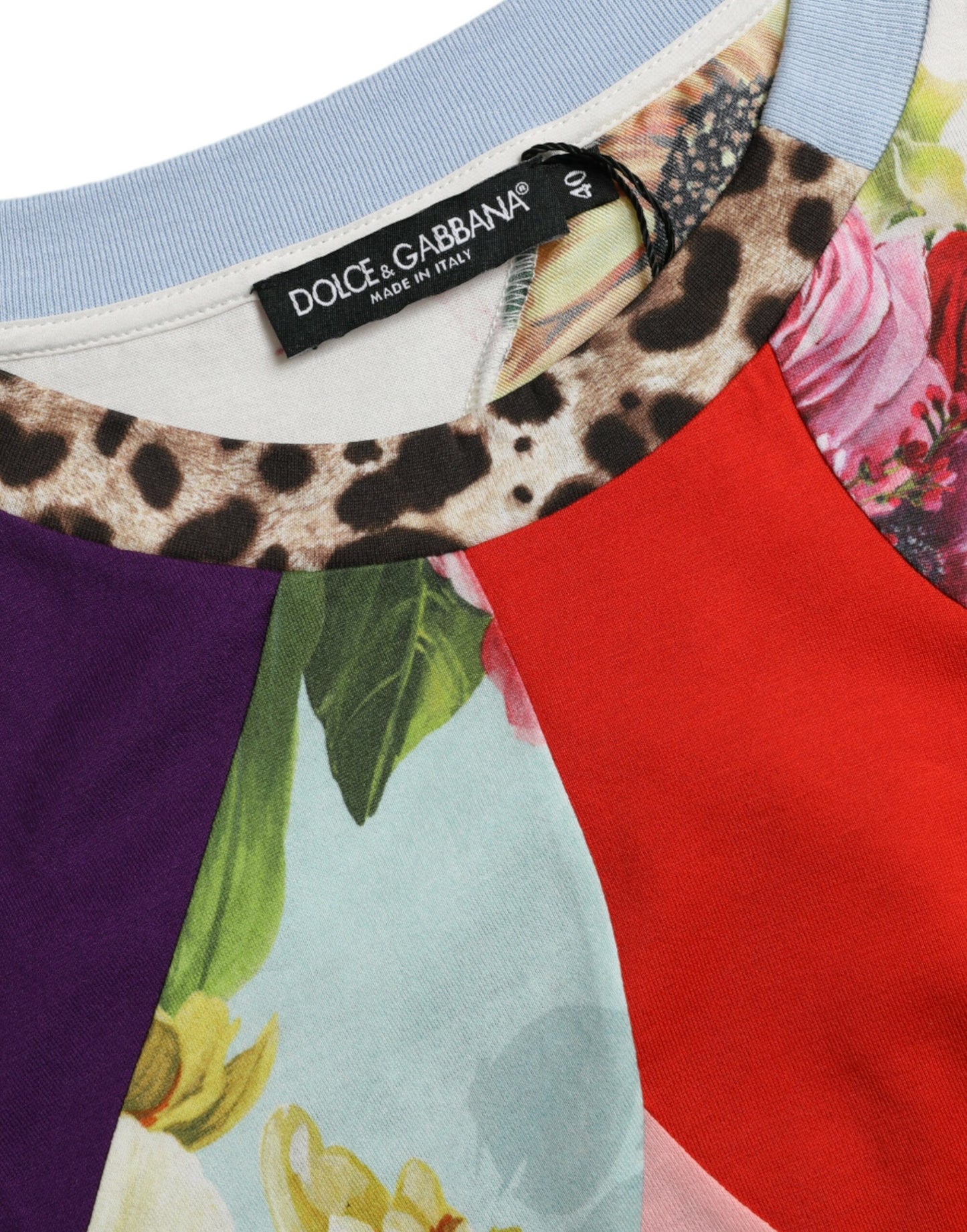 Dolce &amp; Gabbana Multicolor Cotton Silk Patchwork blus