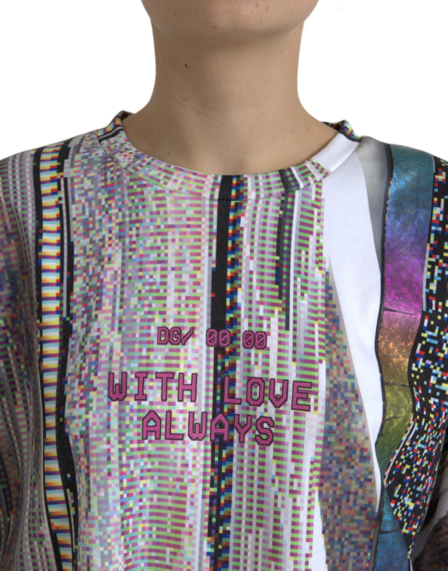 Dolce &amp; Gabbana Chic Multicolor T-shirt med rund hals