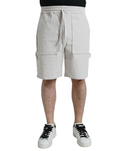 Dolce &amp; Gabbana Beige Cotton Corduroy Bermudashorts för män