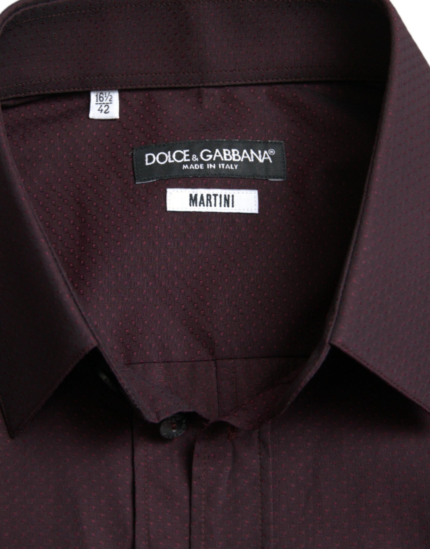 Dolce &amp; Gabbana Elegant Maroon Martini-skjorta