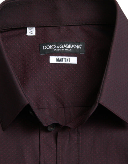 Dolce &amp; Gabbana Elegant Maroon Martini-skjorta