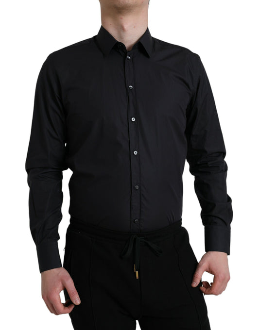 Dolce &amp; Gabbana Elegant marinblå Slim Fit Dress Shirt