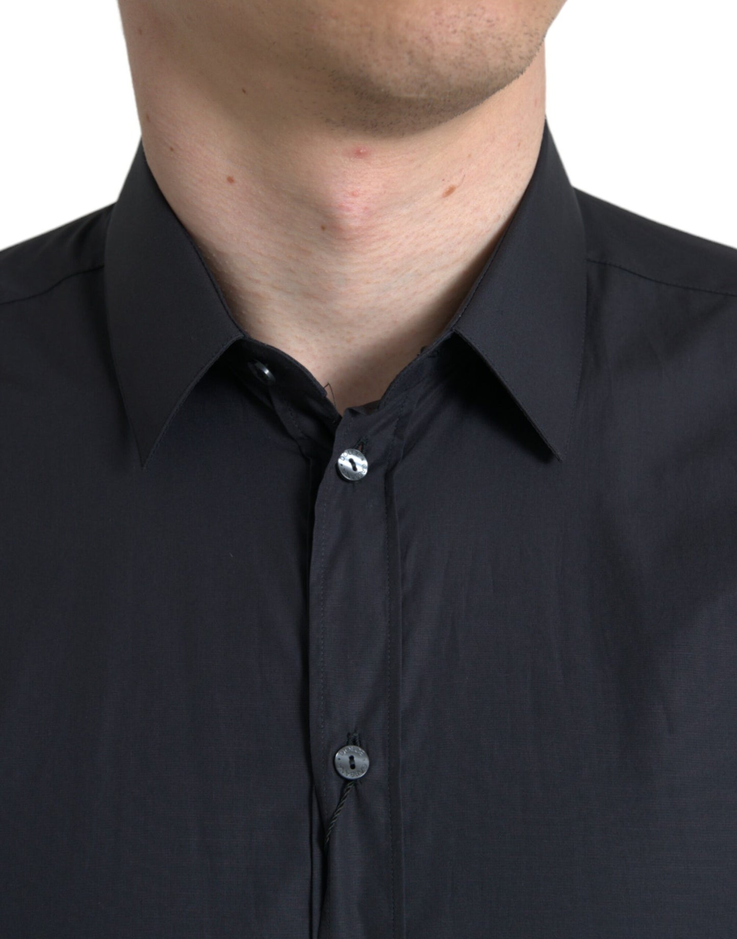 Dolce &amp; Gabbana Elegant marinblå Slim Fit Dress Shirt