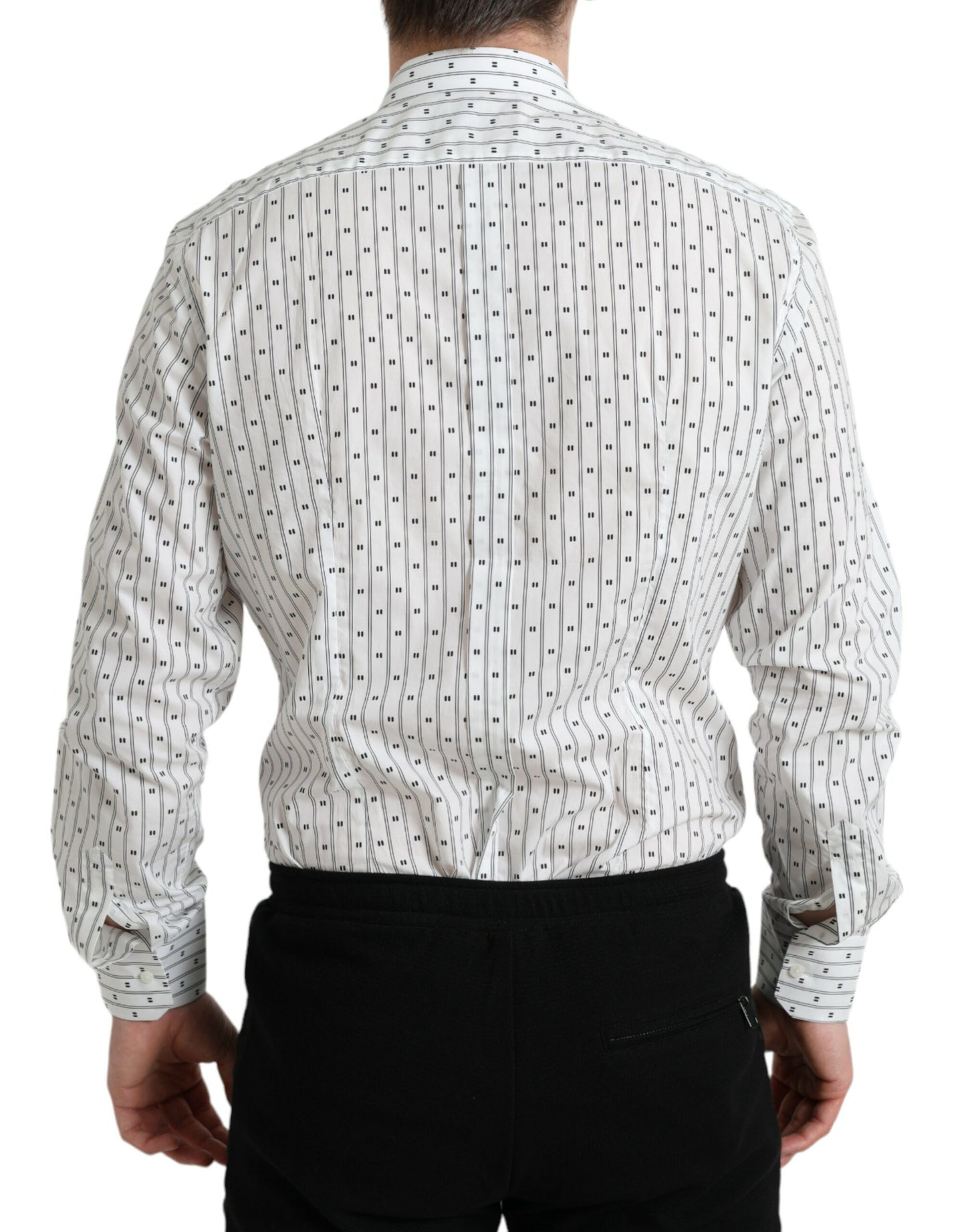 Camisa de vestir elegante de algodón blanco de corte entallado de Dolce &amp; Gabbana