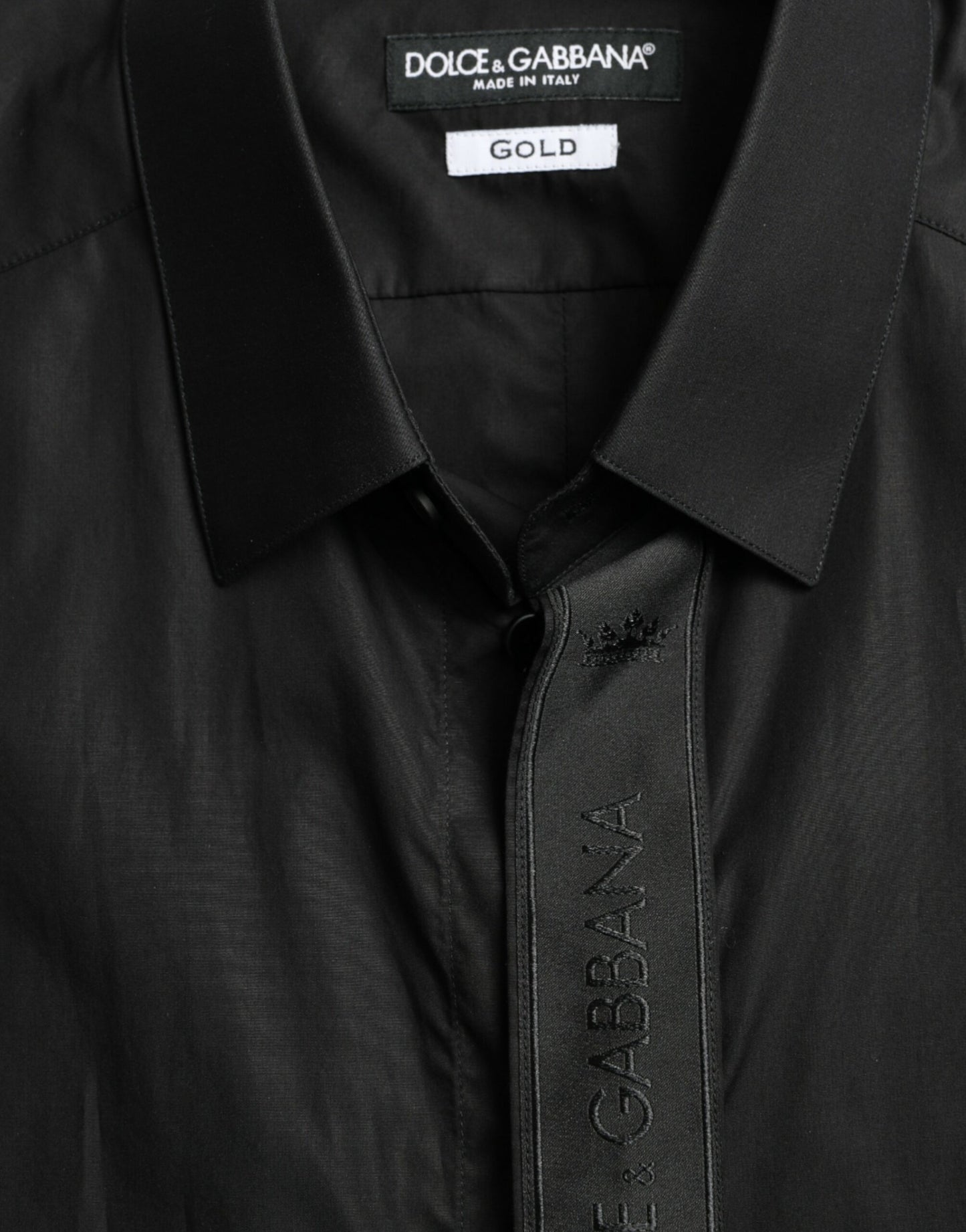 Dolce &amp; Gabbana Elegant Black Slim Fit Dress Shirt