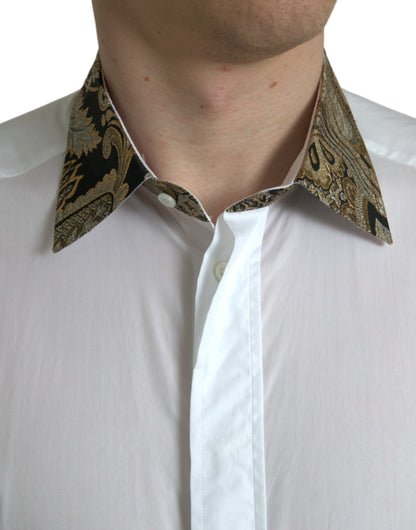 Dolce &amp; Gabbana Elegant Gold Detail Dress Shirt